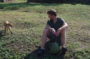 Brian made a little friend whilst walking around the fort in VT 