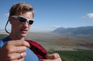 Vast plains in the distance after a sweatyy climb