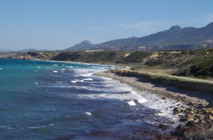 The coastal road east in Cyprus 
