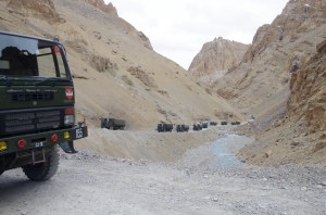 Full flavour traffic at times on the Manali Leh highway
