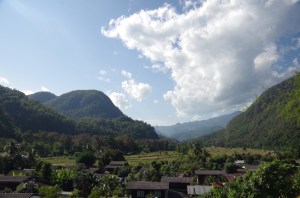 Low mountains and jungle strewn hills