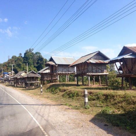 Humble roadside dwellings in Norther Laos