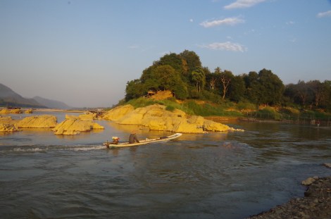 The meeting of the rivers. Mekong on the Left and Nam Ou on the right