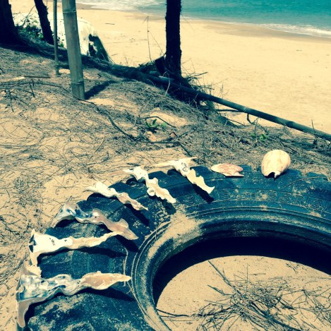 My seaside treasures (apart from the tyre of course!)