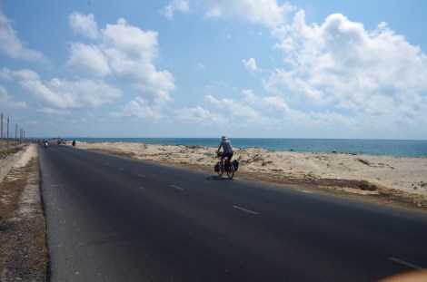 Clearing coastline on our journey East