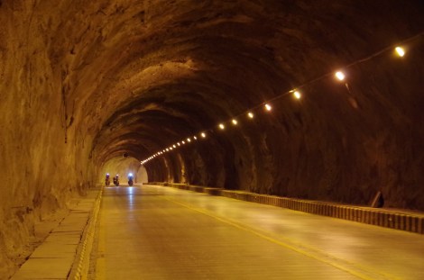 Tunnels under the mountain. (Tolkien eat your heart out).