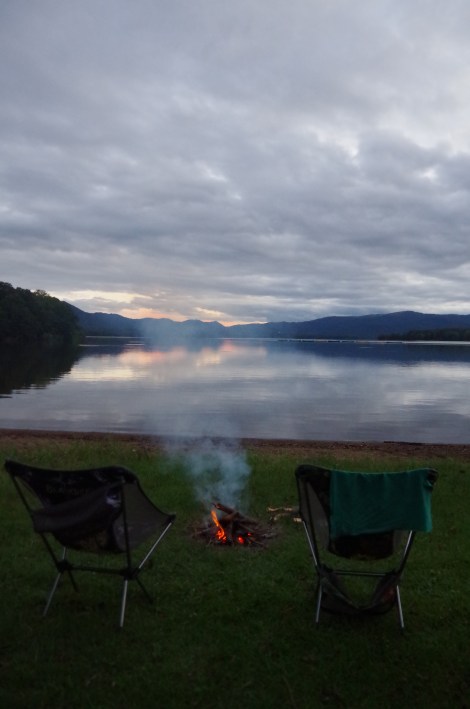 Our first campfire as the weather begins to turn