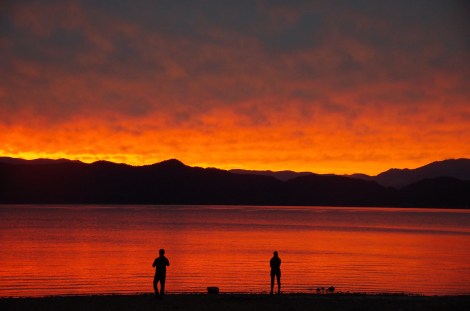 A world on fire as the typhoon clouds ignite the sunset