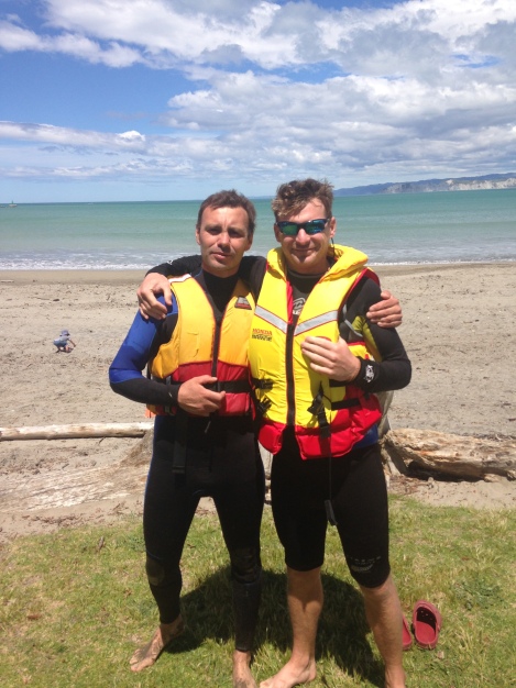 Brian and Rodney after taking on the surf in Gizzy